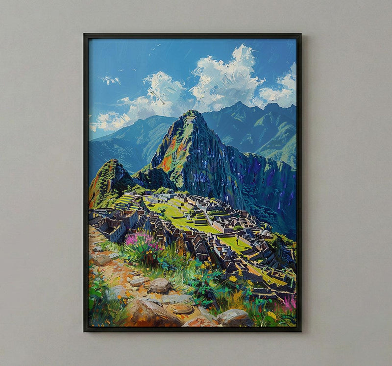 Machu Picchu Art Print, Peru Mountain Decor - Inca Ruins Poster