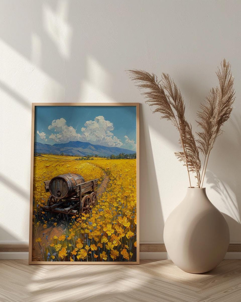 Napa Valley Art Print, Rustic Vineyard Decor - Spring Mustard Art