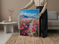 Atacama Desert Art Print, Chile Nature Wall Decor - Pink Floral Bloom