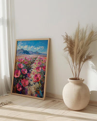 Atacama Desert Art Print, Chile Nature Wall Decor - Pink Floral Bloom