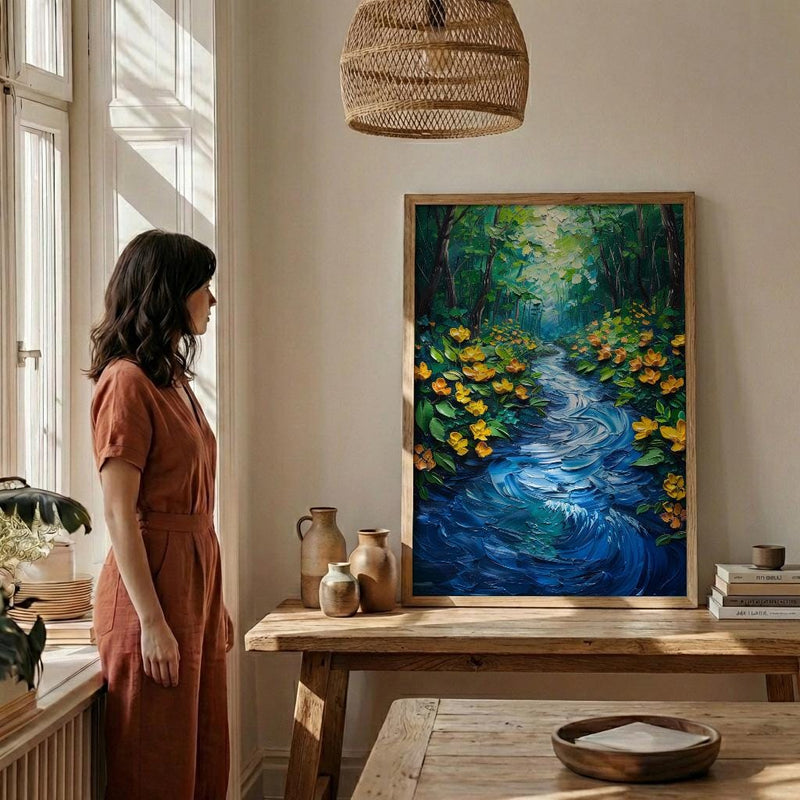 Amazon River Poster, Tropical Rainforest Decor - Brazil Aerial Art