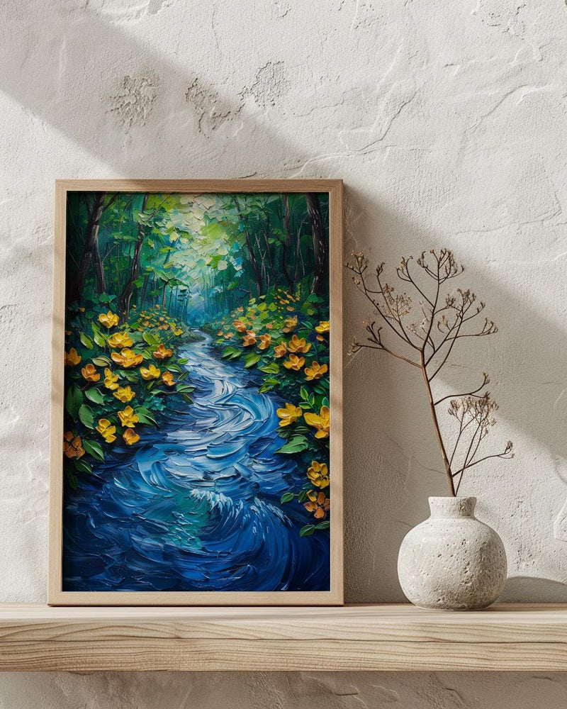 Amazon River Poster, Tropical Rainforest Decor - Brazil Aerial Art