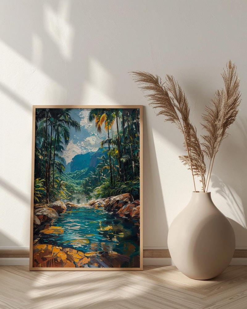 Arenal Volcano Art Print, Costa Rica Wall Decor - Tropical Hot Spring