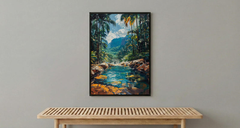 Arenal Volcano Art Print, Costa Rica Wall Decor - Tropical Hot Spring