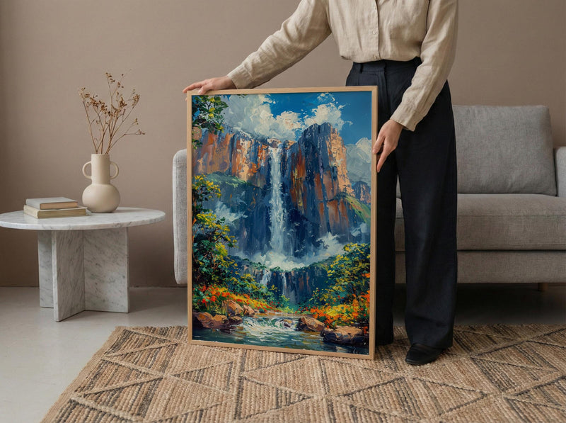 Angel Falls Wall Art, Venezuela Nature Decor - Waterfall Print