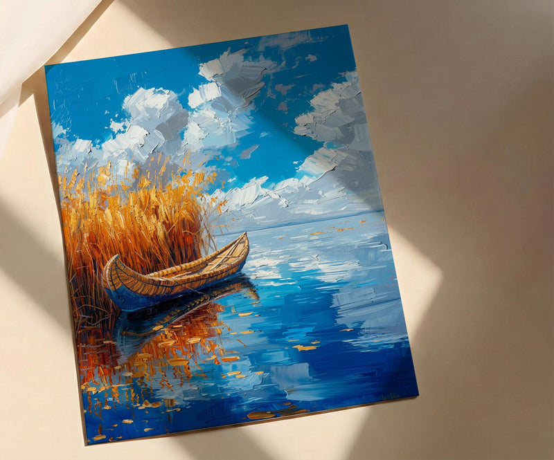 Lake Titicaca Poster, Peru Island Decor - Golden Reed Art