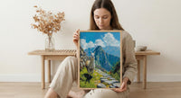 Machu Picchu Llama, Peru Mountain Decor - Cute Animal Poster