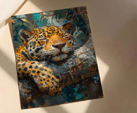 Amazon Jaguar Animal Wall Art, Exotic Jungle Decor - Golden Summer Sunbeam Nature Landscape