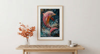 Pink River Dolphin Poster, Amazon Nature Wall Decor - Tropical Water Art