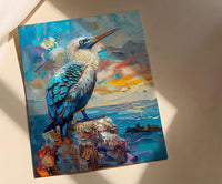 Blue Footed Booby Wall Art, Galapagos Animal Decor - Ocean Bird Print