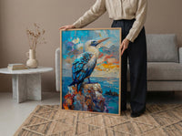 Blue Footed Booby Wall Art, Galapagos Animal Decor - Ocean Bird Print