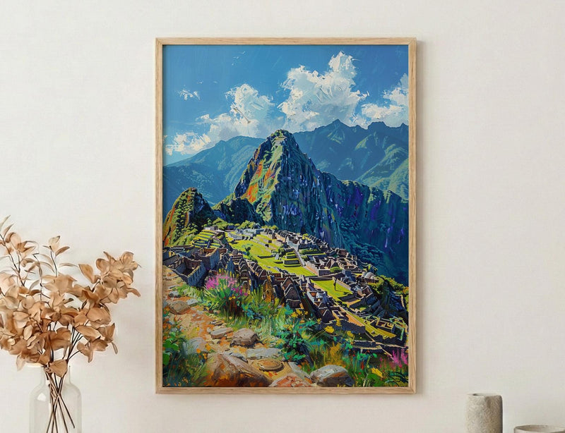 Machu Picchu Art Print, Peru Mountain Decor - Inca Ruins Poster