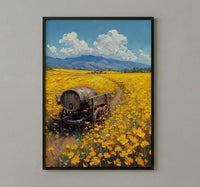Napa Valley Art Print, Rustic Vineyard Decor - Spring Mustard Art