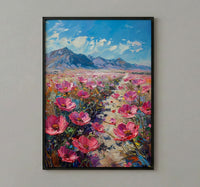 Atacama Desert Art Print, Chile Nature Wall Decor - Pink Floral Bloom