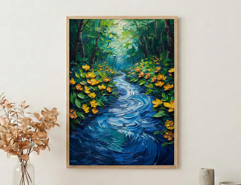 Amazon River Poster, Tropical Rainforest Decor - Brazil Aerial Art