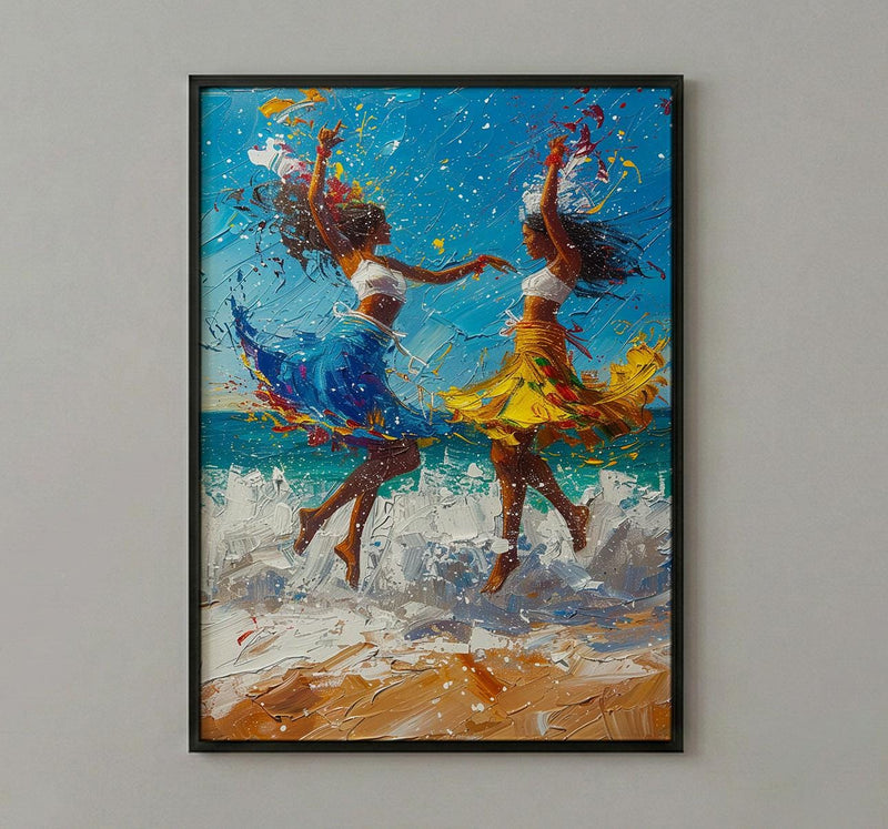 Bahia Brazil Poster, Capoeira Dancer Decor - Summer Beach Art