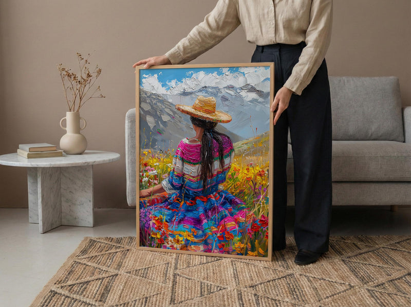 Peru Weaver Wall Art, Andean Textile Decor - Indigenous Culture