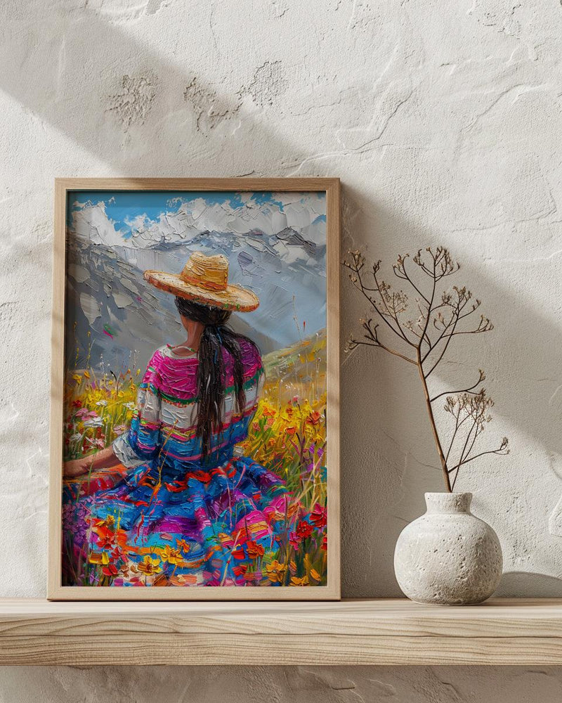 Peru Weaver Wall Art, Andean Textile Decor - Indigenous Culture