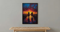 Argentina Gaucho Art Print, Green Pampas Decor - Golden Sunset Poster