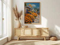 Oaxaca Flower Market Art Print, Orange Marigold Decor - Mexico Street