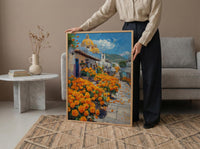 Oaxaca Flower Market Art Print, Orange Marigold Decor - Mexico Street