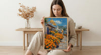 Oaxaca Flower Market Art Print, Orange Marigold Decor - Mexico Street