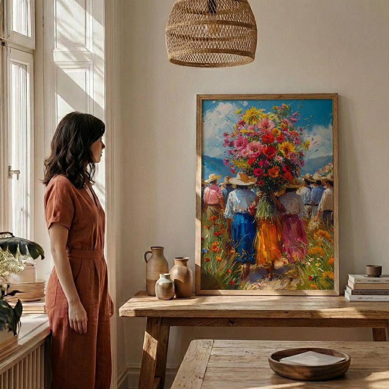 Medellin Flower Art Print, Silletero Parade Decor - Colombia Poster