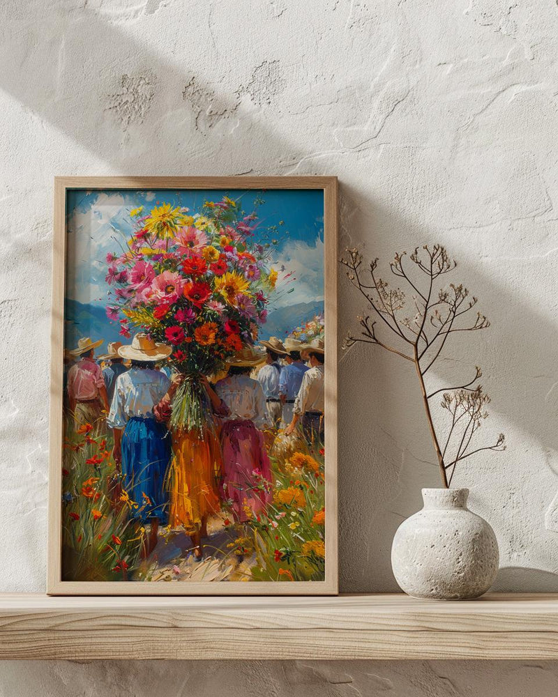 Medellin Flower Art Print, Silletero Parade Decor - Colombia Poster