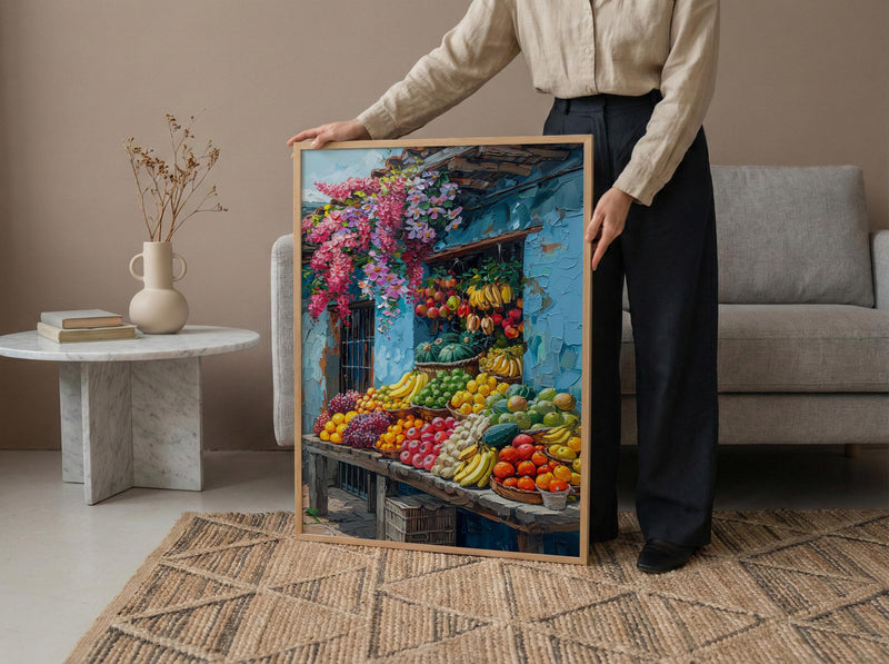 Bogota Market Poster, Colombia Fruit Decor - Summer Food Stall