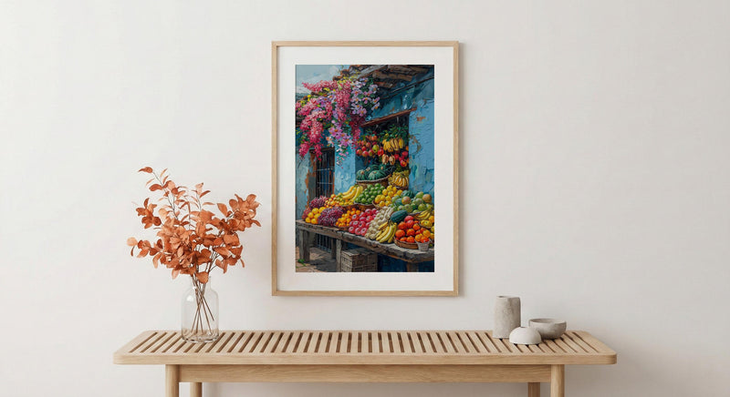Bogota Market Poster, Colombia Fruit Decor - Summer Food Stall