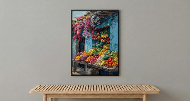 Bogota Market Poster, Colombia Fruit Decor - Summer Food Stall