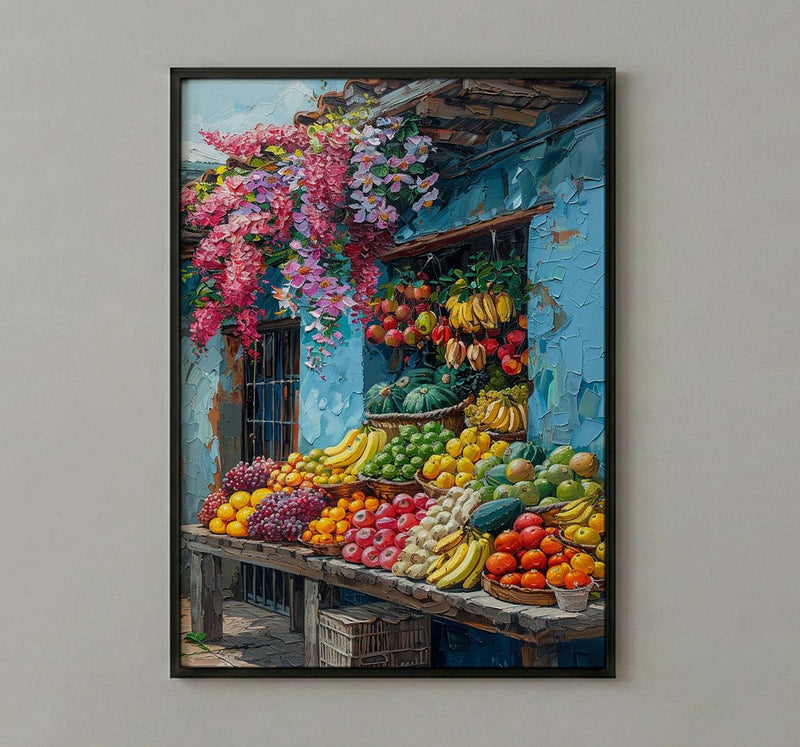 Bogota Market Poster, Colombia Fruit Decor - Summer Food Stall