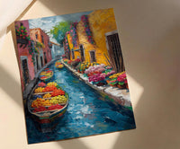 Xochimilco Wall Art, Painted Boat Decor - Mexico Floating Market