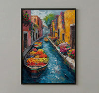 Xochimilco Wall Art, Painted Boat Decor - Mexico Floating Market