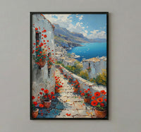 Mardin Stone Alley Art Print, Red Poppy - Mesopotamia Decor