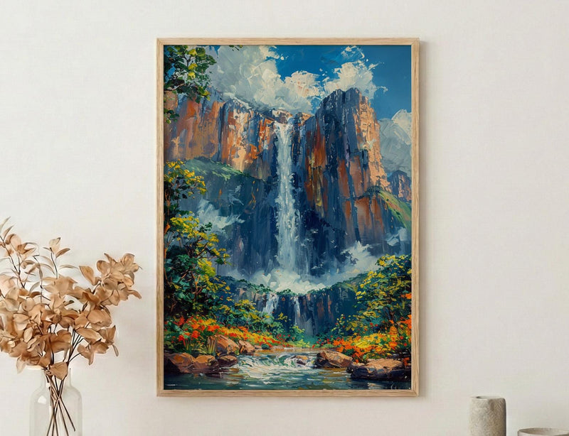 Angel Falls Wall Art, Venezuela Nature Decor - Waterfall Print