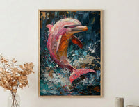 Pink River Dolphin Poster, Amazon Nature Wall Decor - Tropical Water Art
