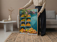 Mexico City Market Art Print, Yellow Mango Decor - Tropical Fruit