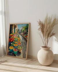 Oaxaca Market Poster, Spice Bowl Decor - Mexico Summer Art Print