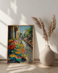 Oaxaca Market Poster, Spice Bowl Decor - Mexico Summer Art Print