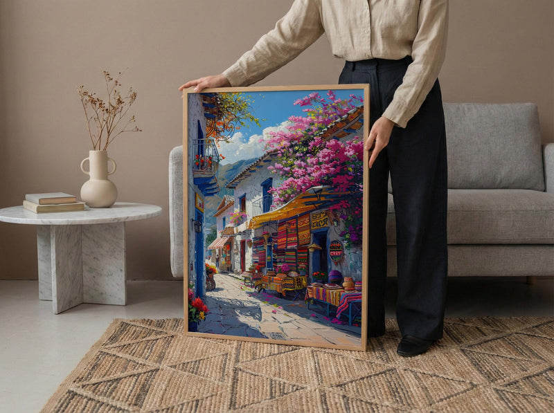 Otavalo Market Poster, Ecuador Summer Decor - Boho Blanket Print