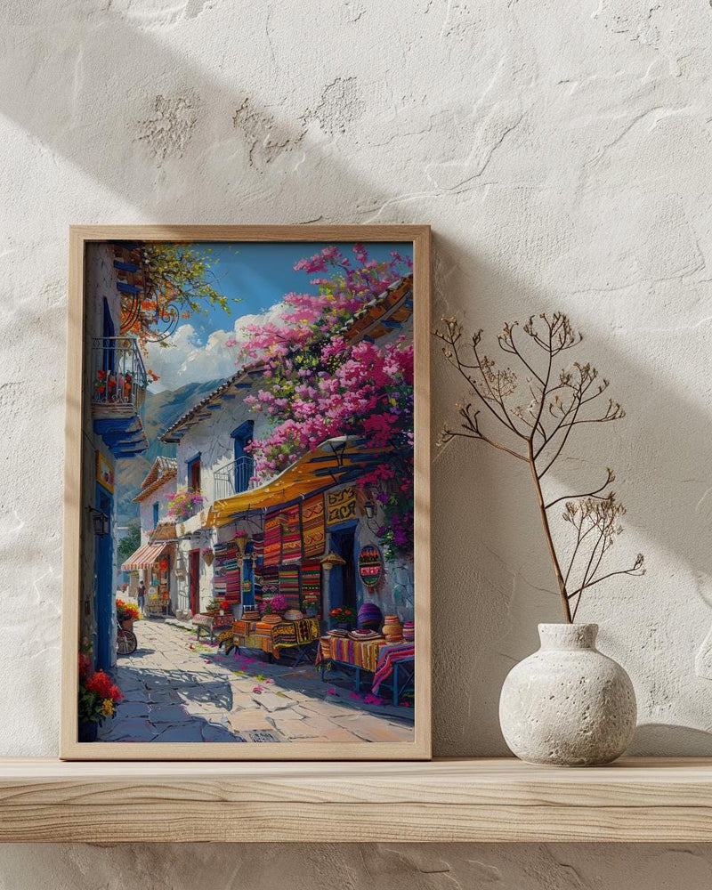 Otavalo Market Poster, Ecuador Summer Decor - Boho Blanket Print