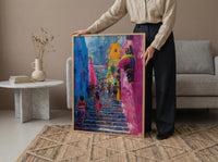 Guatemala Market Art Print, Chichicastenango Wall Decor - Colorful Textile