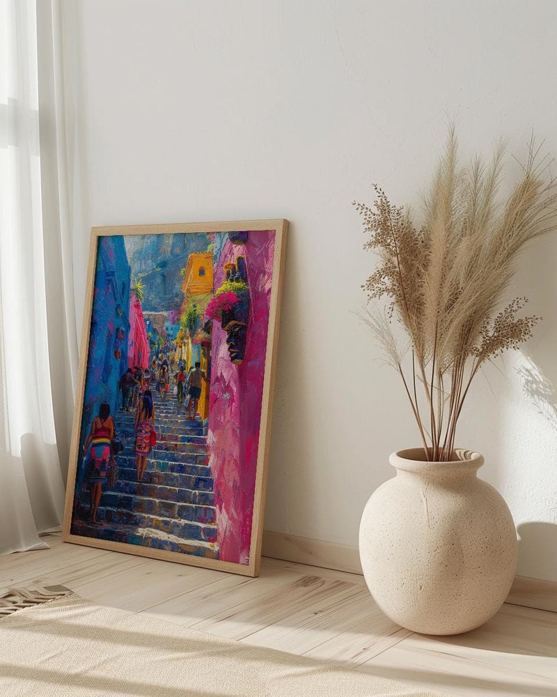 Guatemala Market Art Print, Chichicastenango Wall Decor - Colorful Textile