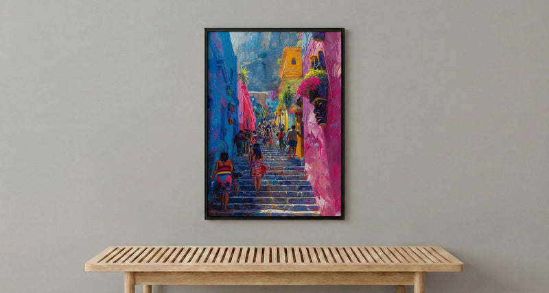 Guatemala Market Art Print, Chichicastenango Wall Decor - Colorful Textile