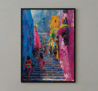 Guatemala Market Art Print, Chichicastenango Wall Decor - Colorful Textile