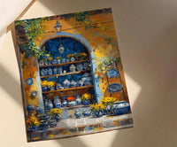 Mexico City Artisan Art Print, Talavera Pottery Decor - Summer Market