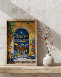 Mexico City Artisan Art Print, Talavera Pottery Decor - Summer Market