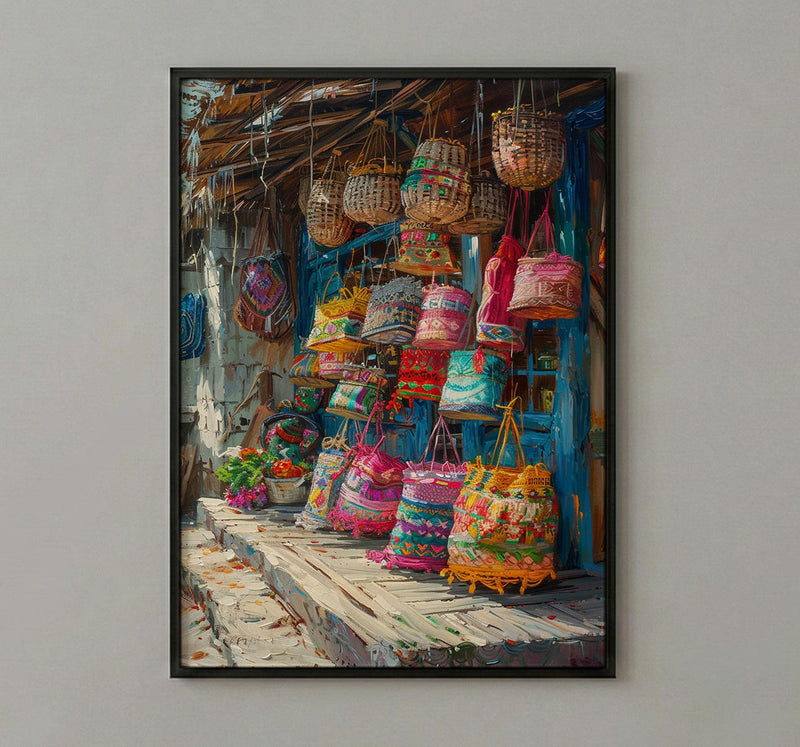 Bolivia Market Poster, Witches Market Decor - Rustic Artisan Print