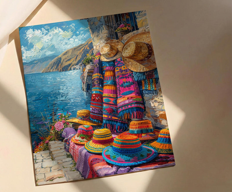 Peru Alpaca Art Print, Puno Market Decor - Colorful Summer Poster